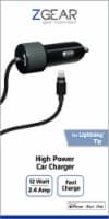 ZGear High Power Lightning Cable Car Charger - Black Perspective: Main