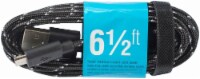 CELLCandy Braided Charge and Sync USB-to-Micro USB Cable - Black / Gray Perspective: Main
