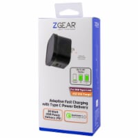 ZGear Adaptive Fast Charging with Type C Power Delivery Qualcomm Wall Charger - Black Perspective: Main