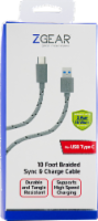 ZGear Braided USB-C Cable - Gray/Black Perspective: Main