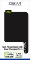 ZGear 5000 mAh Slim Dual Charging Port Power Bank - Black