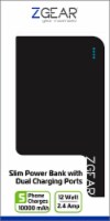 ZGear 10000 mAh Slim Dual Charging Port Power Bank - Black, 1 ct