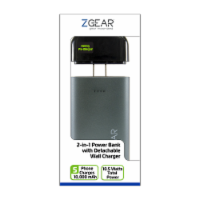 ZGear 2-in-1 Power Bank with Detachable Wall Charger - Black/Gray