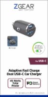 ZGear® 45 Watt Dual USB C Car Charger Perspective: Main