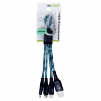 CELLCandy® 4-in-1 Charge Cable - Light Blue/Black Perspective: Main