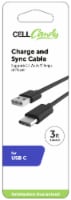 Cell Candy® Charge & Sync Cable for USB C - Black Perspective: Main