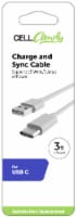 Cell Candy® Charge & Sync Cable USB C - White Perspective: Main