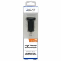 ZGear High Power Dual Port USB Car Charger - Black