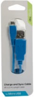 CELLCandy Charge and Sync Micro USB Cable - Tropical Blue