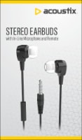 Acoustix Stereo Earbud Headphones with Microphone Black 1 ct Pay Less Super Markets