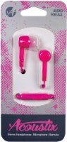 Acoustix Stereo Earbud Headphones with Microphone - Shocking Pink Perspective: Main
