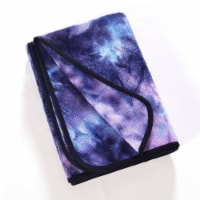 Tie Dye Yoga Mat Towel with Slip-Resistant Grip Dots Blue / Purple