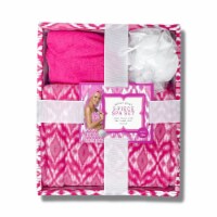 Deluxe Plush 3-Piece Bathroom Gift Box Spa Set Dark Pink