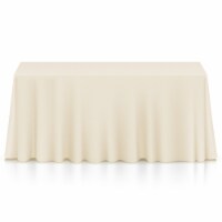 90 x 132 10pk Rectangular Polyester Tablecloths - Ivory