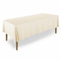 60 x 126  20pk Rectangular Polyester Tablecloths - Ivory