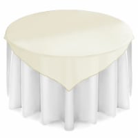 5-Pack 72 Square Organza Tablecloth Overlays - Ivory by Lann's Linens