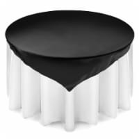 5-Pack 72 Square Satin Tablecloth Overlays - Black by Lann's Linens