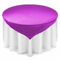 72 Square Satin Tablecloth Overlay - Purple by Lann's Linens