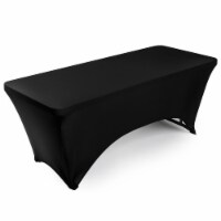 6' Rectangular Spandex Fitted Tablecloth - Black by Lann's Linens