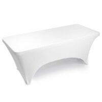 6' Rectangular Spandex Fitted Tablecloth - White by Lann's Linens