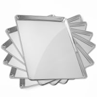 6 Pans 18 x 26 Inch Commercial Aluminum Cookie Sheets by GRIDMANN