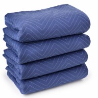 4 Blankets 80 x72 Moving & Packing Blanket - Royal Blue by Sure-Max