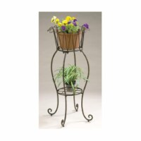 Deer Park Iron Works Two-Tiered Tall Round Wave Planter - Metal