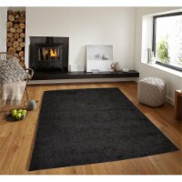 Homedora HD-SHAGGY-BLACK 5 x 7 ft. Discount World Shaggy Collection Black Area Rug