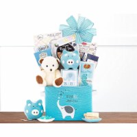 New Baby Celebration Gift Box-Blue - baby bath set baby boy gift basket new baby gift basket