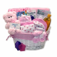 Simply Baby Necessities Basket Pink - baby bath set - baby girl gifts - new baby gift basket