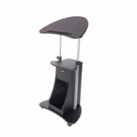 Pemberly Row Deluxe Height Adjustable Laptop Cart in Black