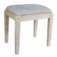 Wood Unfinished Vanity Bench Brown-Pemberly Row