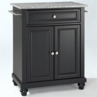 Wood Solid Granite Top Kitchen Island in Black - Pemberly Row