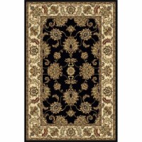 Radici USA Noble 5'5  x 8'3  Rectangular Fabric Rug in Black