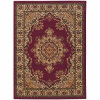 Radici USA Castello 3'3  x 4'11  Rectangular Fabric Rug in Burgundy Red
