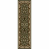 Radici USA Castello 2'2  x 7'7  Rectangular Fabric Rug in Green