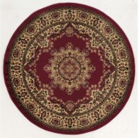 Radici USA Castello 5'3  x 5'3  Circular Fabric Rug in Burgundy Red
