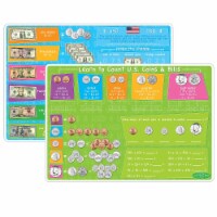 Ashley Productions Smart Poly 12  x 17  U.S. Currency Learning Mat Double-Sided (ASH95027)