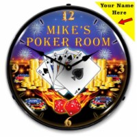 AYNRE1906910 Add Your Name Poker Room clock - Made in USA
