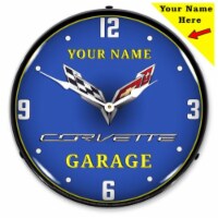 GM1907700 Add Your Name C7 Corvette Garage clock - Made in USA