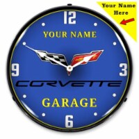 GM1907701 Add Your Name C6 Corvette Garage clock - Made in USA