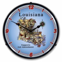 N20031041 Louisiana Supports the 2nd Amendment clock - Made in USA
