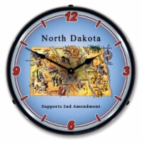 N20031057 North Dakota Supports the 2nd Amendment clock - Made in USA