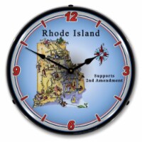 N20031062 Rhode Island Supports the 2nd Amendment clock - Made in USA