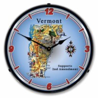 N20031068 Vermont Supports the 2nd Amendment clock - Made in USA