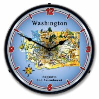 N20031070 Washington Supports the 2nd Amendment clock - Made in USA