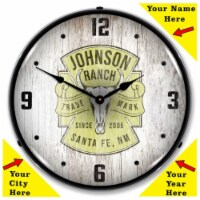 AG20111171 Add Your Name Rustic Ranch clock - Made in USA