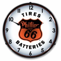 PH661902881 Phillips 66 Tires and Batteries clock - Made in USA