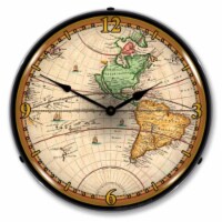 RE1312477 World Map 1730 clock - Made in USA