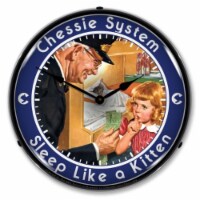 BOR1408537 Chessie Sleep Like a Kitten clock - Made in USA